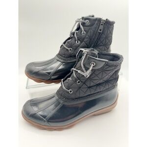Women's Sperry Syren Gulf Quilt Duck Boots STS85251 Black Zip Up Women's 7M